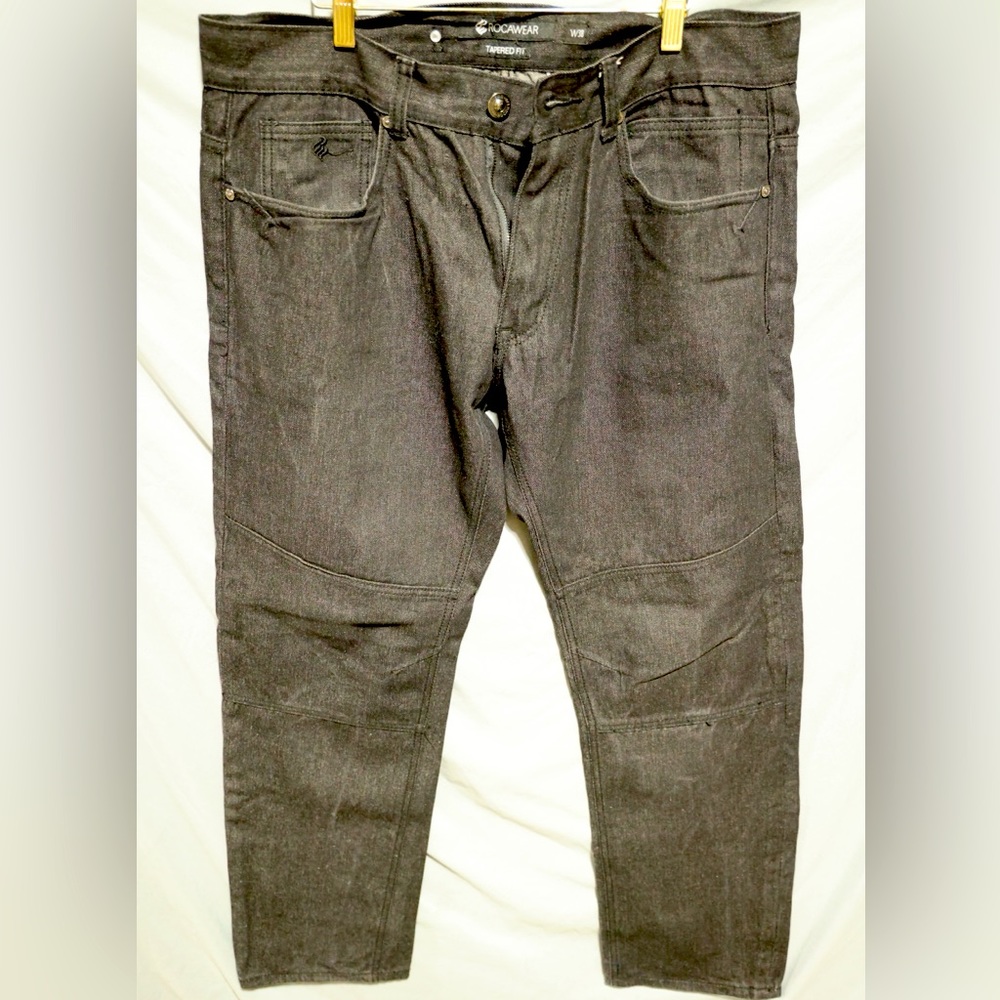 Faded Black 38W ROCAWEAR Tapered Jeans